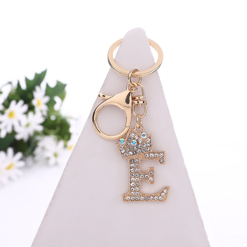 Wholesale Zinc Alloy Alphabet Rhinestone Keychain